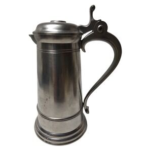 Vintage Royal Holland Pewter Pitcher Daalderop Creamer Hinged‎ Lid Spouted